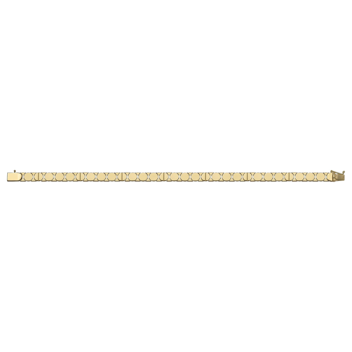 Solid gold fancy link bracelet, 8.11 g — shown square on a plain background.
