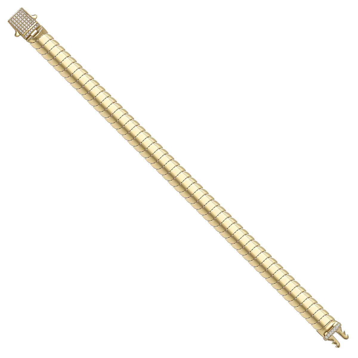 Solid gold braided bracelet, 12.65 g — shown at an angle across the frame.