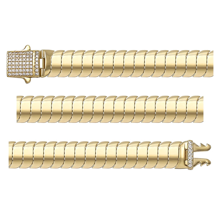 Solid gold braided bracelet, 12.65 g — shown in three rows across the frame.
