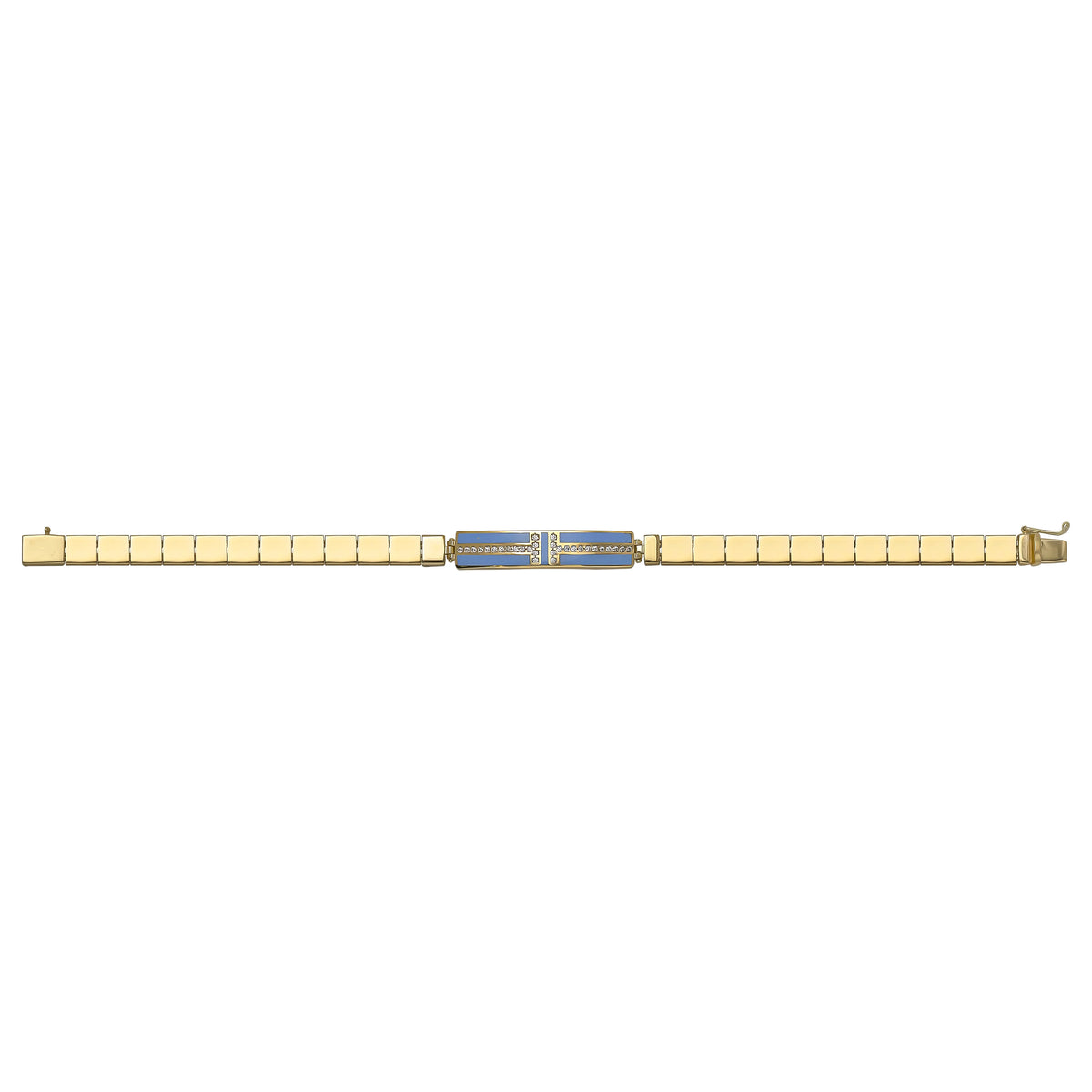 Solid gold id bracelet, 10.77 g — shown square on a plain background.