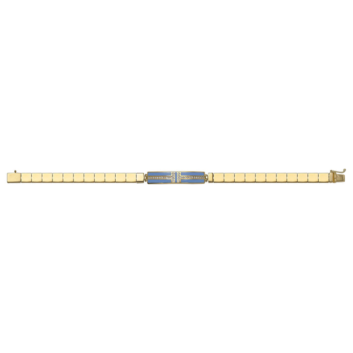 Solid gold id bracelet, 10.77 g — shown square on a plain background.