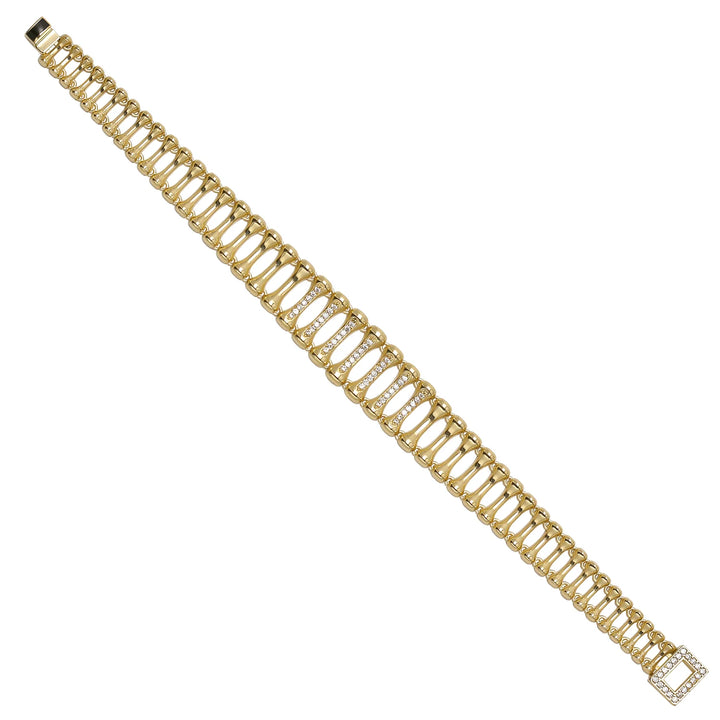 Solid gold bar link bracelet, 16.77 g — shown at an angle across the frame.