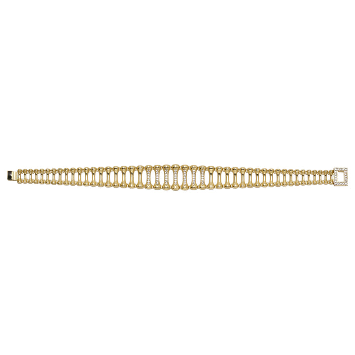 Solid gold bar link bracelet, 16.77 g — shown square on a plain background.