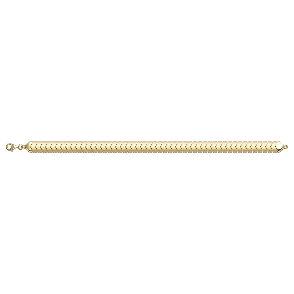 Solid gold herringbone bracelet, 11.69 g — shown square on a plain background.