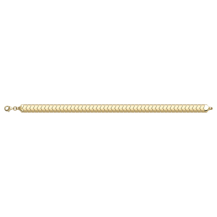 Solid gold herringbone bracelet, 11.69 g — shown square on a plain background.