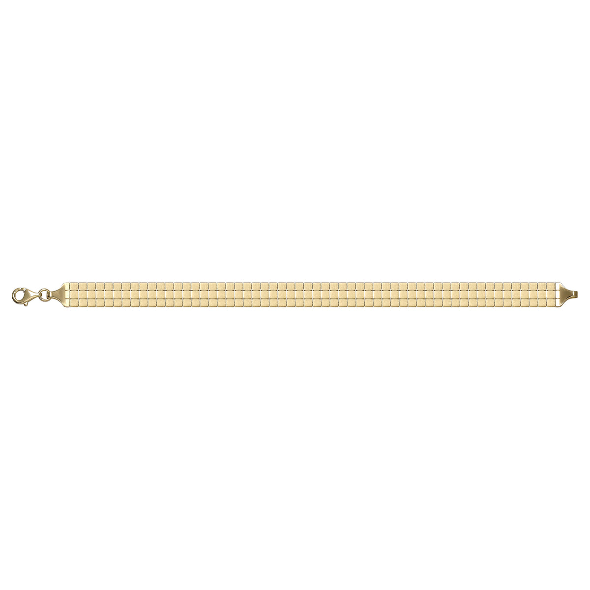 Solid gold brick link bracelet, 8.72 g — shown square on a plain background.