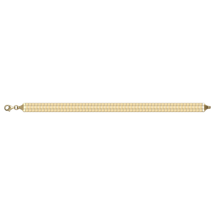 Solid gold brick link bracelet, 8.72 g — shown square on a plain background.