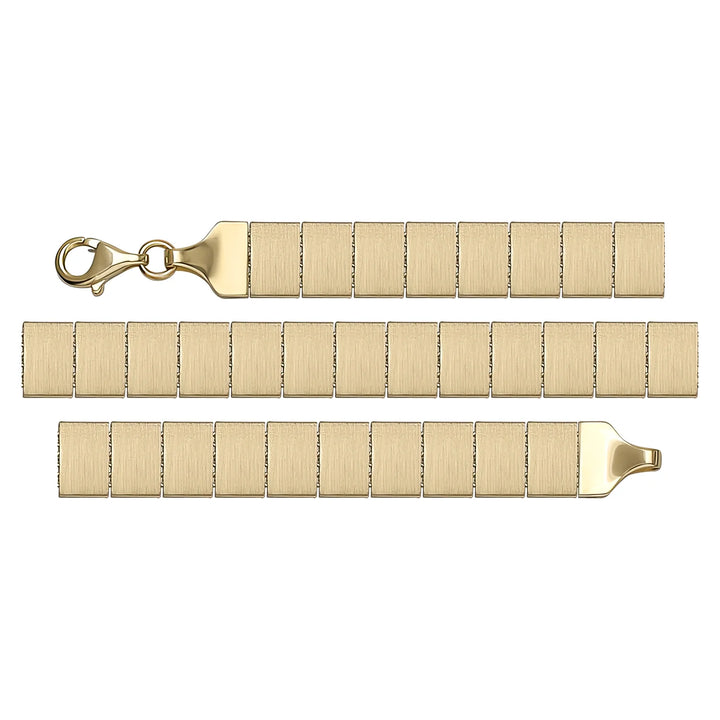 Solid gold id bracelet, 7.72 g — shown in three rows across the frame.