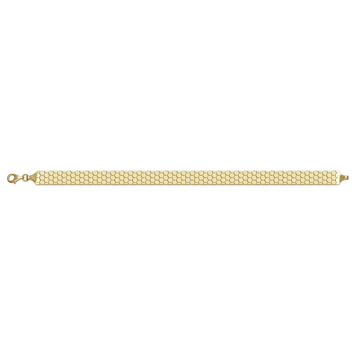 Solid gold honeycomb bracelet, 7.83 g — shown square on a plain background.
