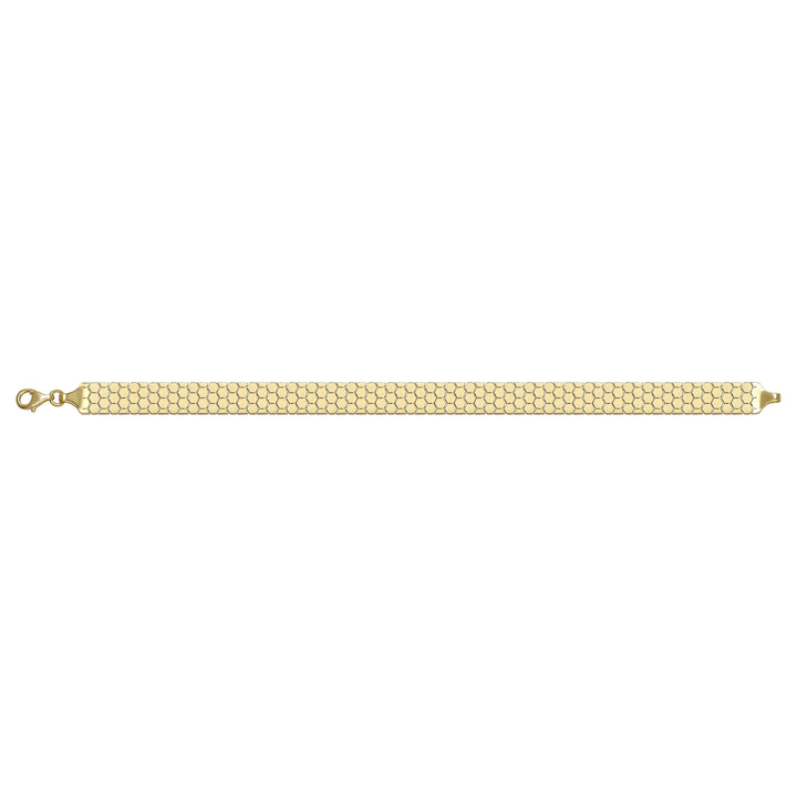 Solid gold honeycomb bracelet, 7.83 g — shown square on a plain background.