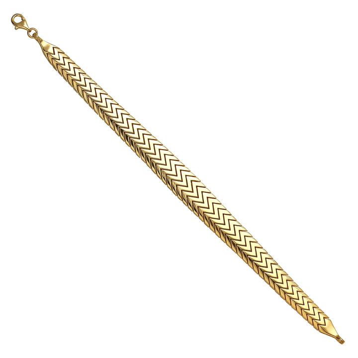 Solid gold herringbone bracelet, 14.80 g — shown at an angle across the frame.