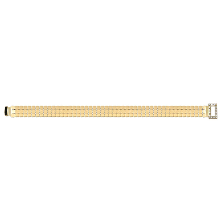 Solid gold brick link bracelet, 16.25 g — shown square on a plain background.