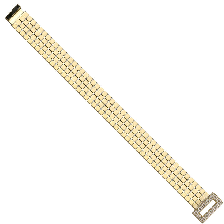 Solid gold brick link bracelet, 22.54 g — shown at an angle across the frame.