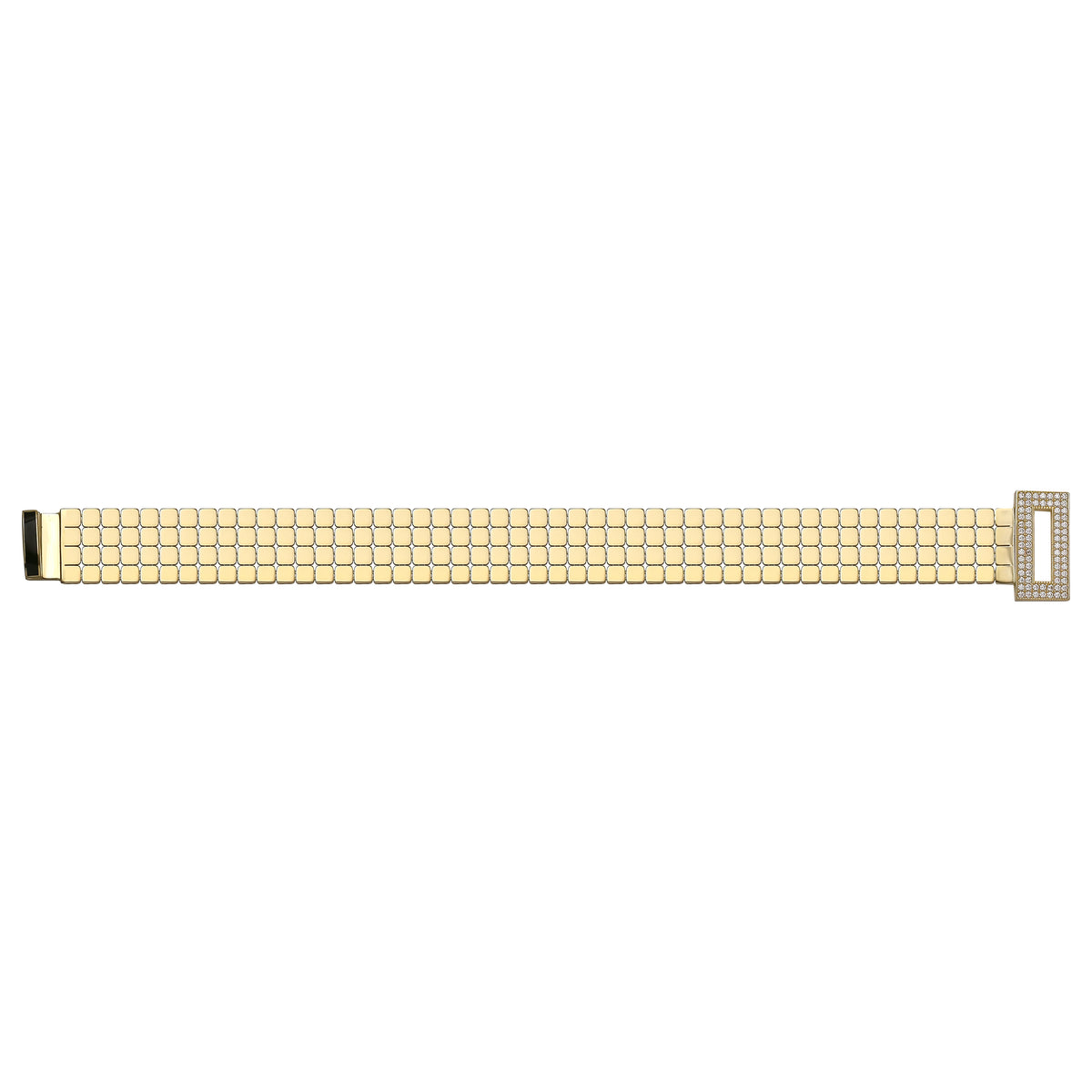 Solid gold brick link bracelet, 22.54 g — shown square on a plain background.