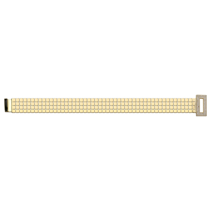 Solid gold brick link bracelet, 22.54 g — shown square on a plain background.