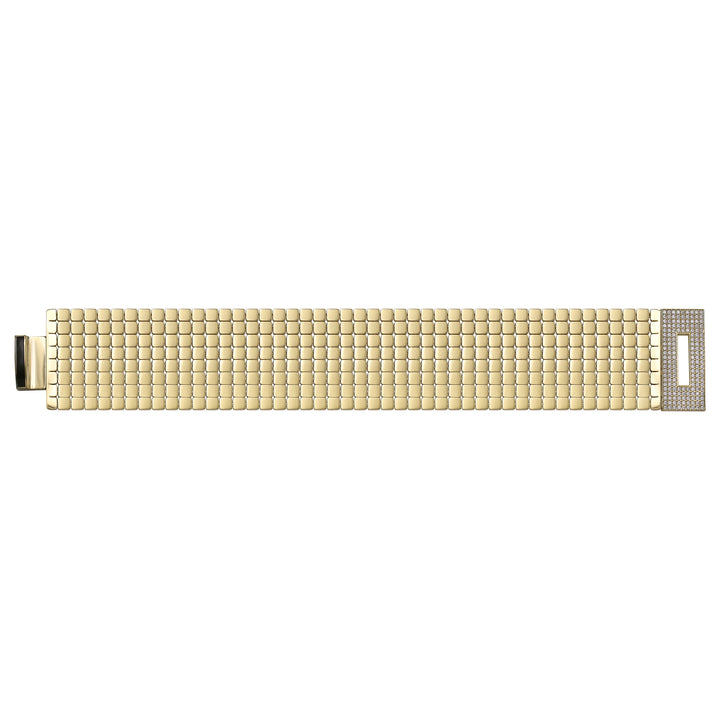 Solid gold brick link bracelet, 40.25 g — shown square on a plain background.