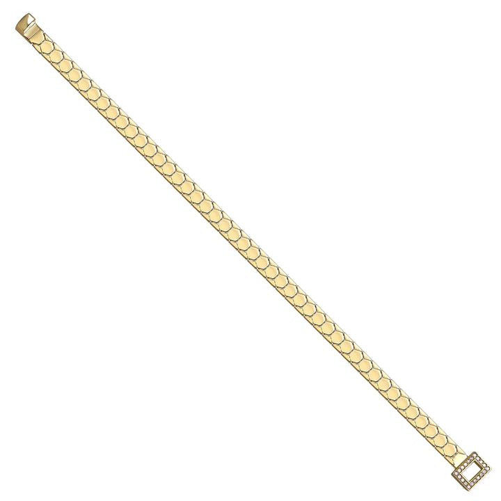 Solid gold honeycomb bracelet, 6.50 g — shown at an angle across the frame.