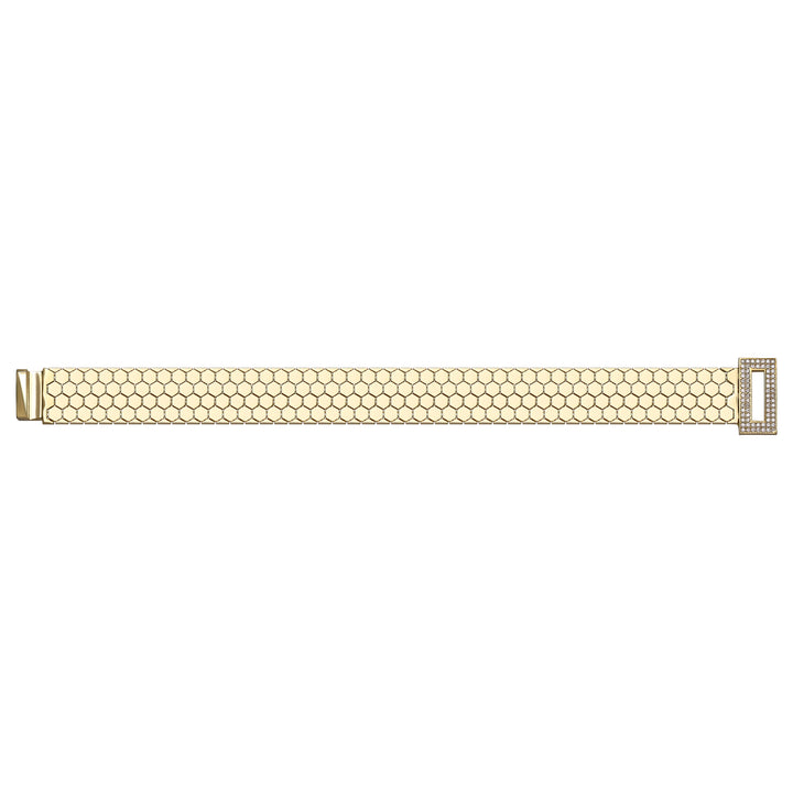 Solid gold honeycomb bracelet, 22.75 g — shown square on a plain background.