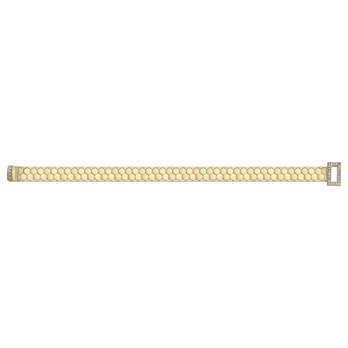 Solid gold honeycomb bracelet, 9.90 g — shown square on a plain background.