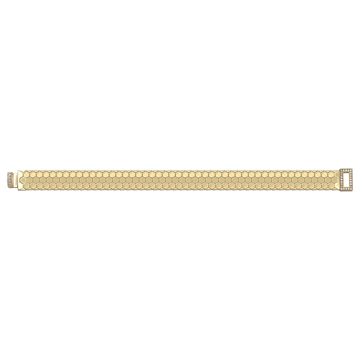 Solid gold honeycomb bracelet, 13.00 g — shown square on a plain background.