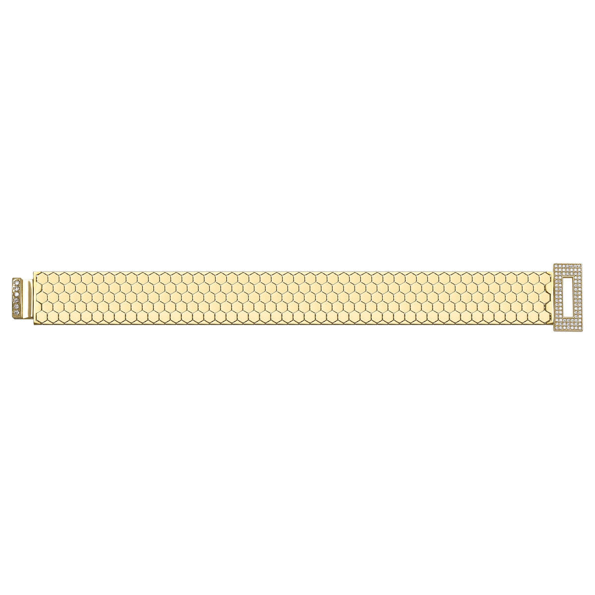 Solid gold honeycomb bracelet, 24.50 g — shown square on a plain background.