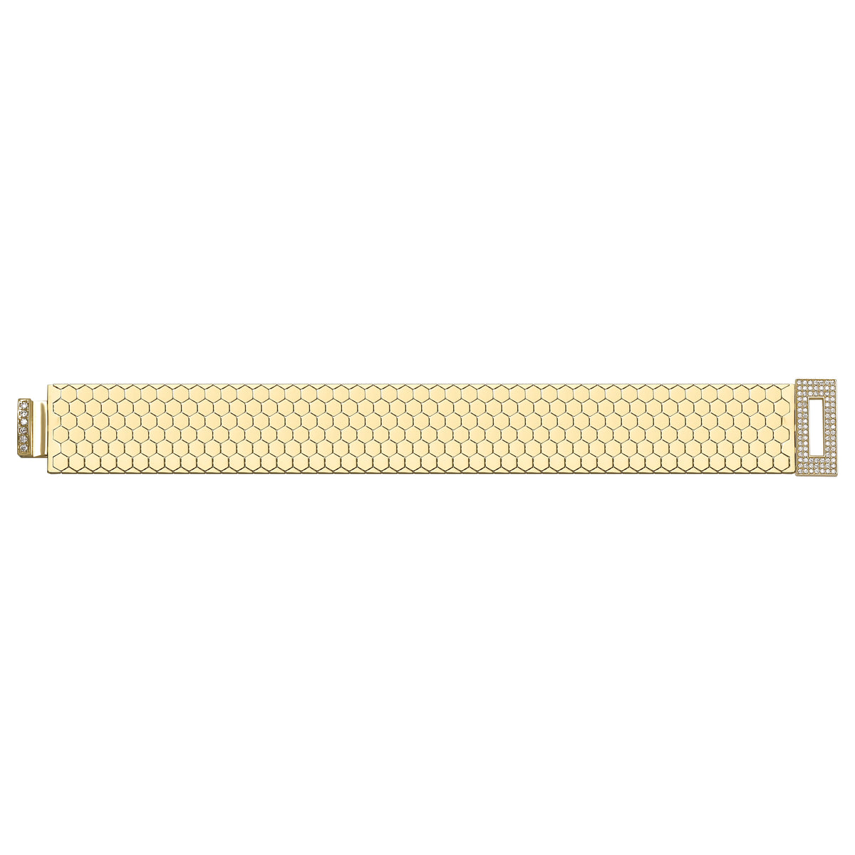 Solid gold honeycomb bracelet, 26.40 g — shown square on a plain background.