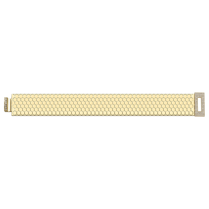 Solid gold honeycomb bracelet, 26.40 g — shown square on a plain background.