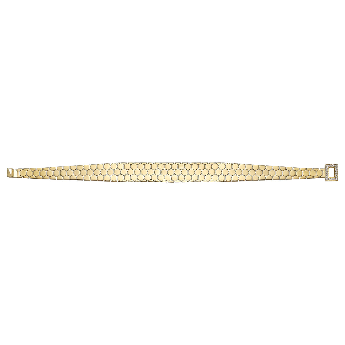 Solid gold honeycomb bracelet, 11.00 g — shown square on a plain background.