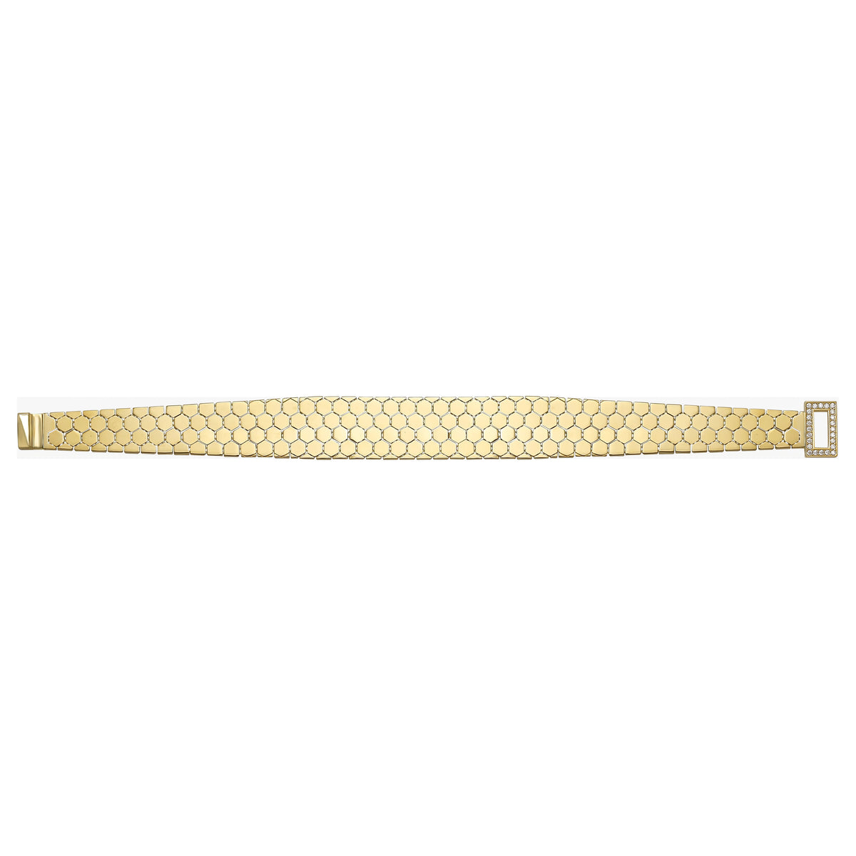 Solid gold honeycomb bracelet, 17.00 g — shown square on a plain background.