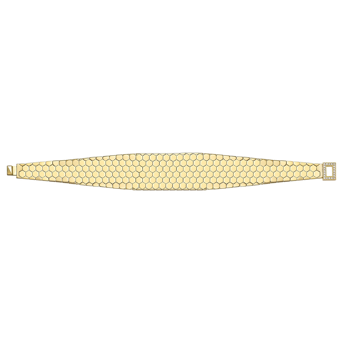 Solid gold honeycomb bracelet, 19.80 g — shown square on a plain background.