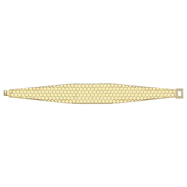Solid gold honeycomb bracelet, 19.80 g — shown square on a plain background.