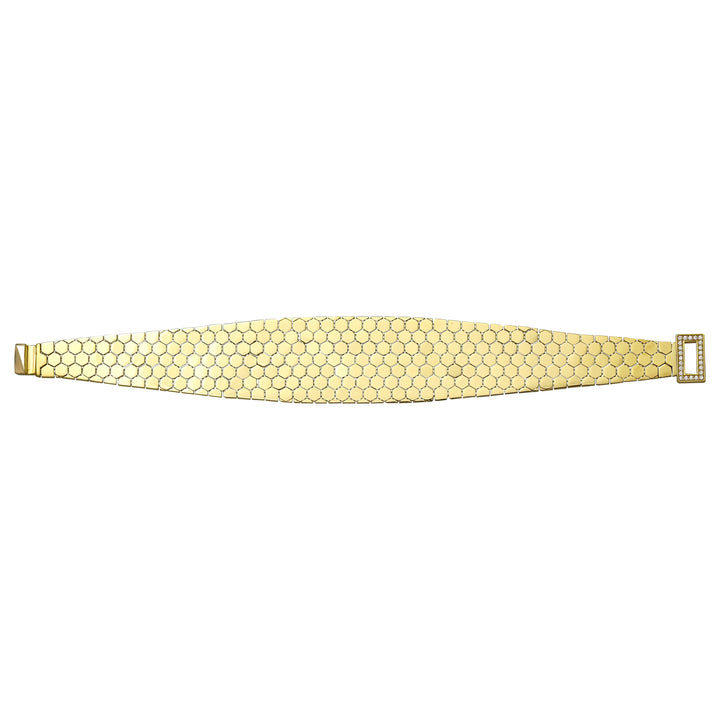 Solid gold honeycomb bracelet, 25.00 g — shown square on a plain background.