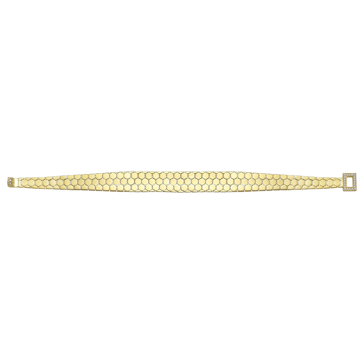 Solid gold honeycomb bracelet, 11.10 g — shown square on a plain background.