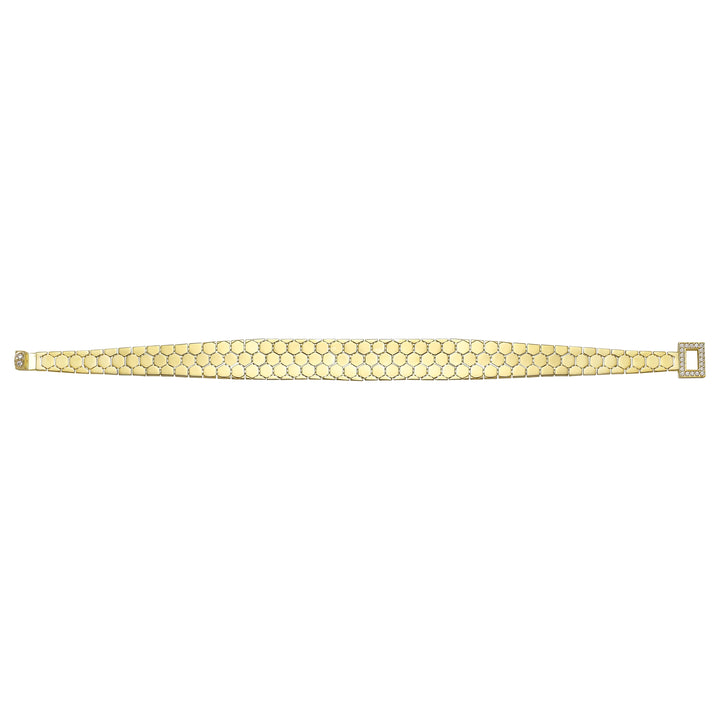 Solid gold honeycomb bracelet, 11.10 g — shown square on a plain background.