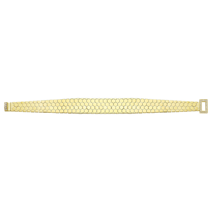 Solid gold honeycomb bracelet, 17.30 g — shown square on a plain background.