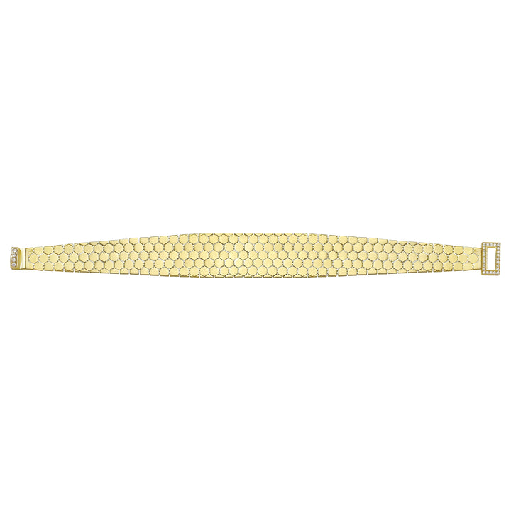Solid gold honeycomb bracelet, 19.50 g — shown square on a plain background.