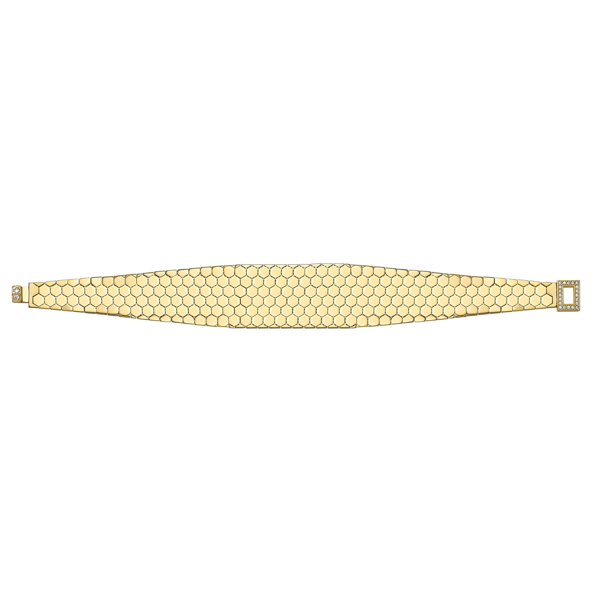 Solid gold honeycomb bracelet, 20.00 g — shown square on a plain background.