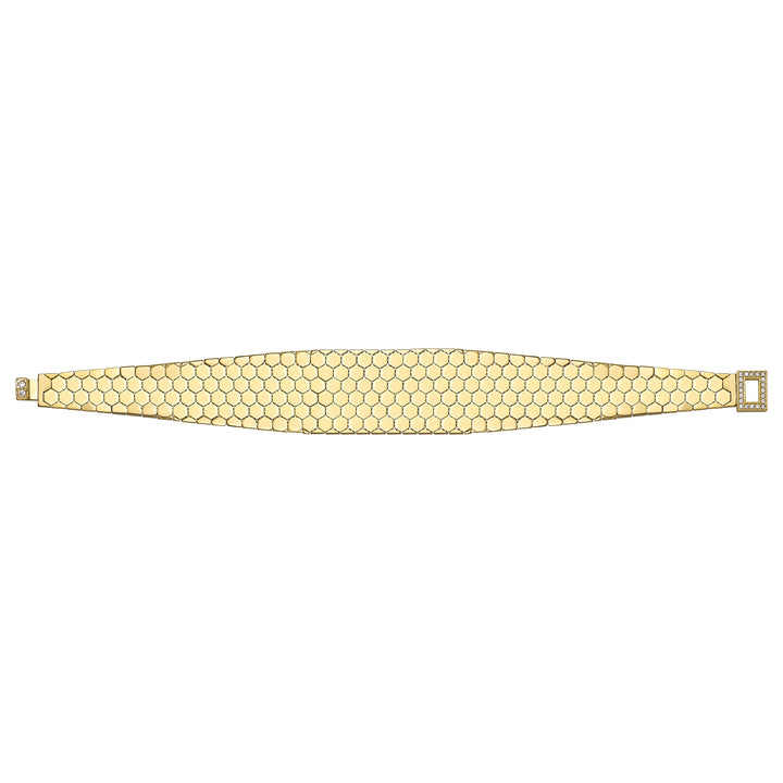 Solid gold honeycomb bracelet, 20.00 g — shown square on a plain background.