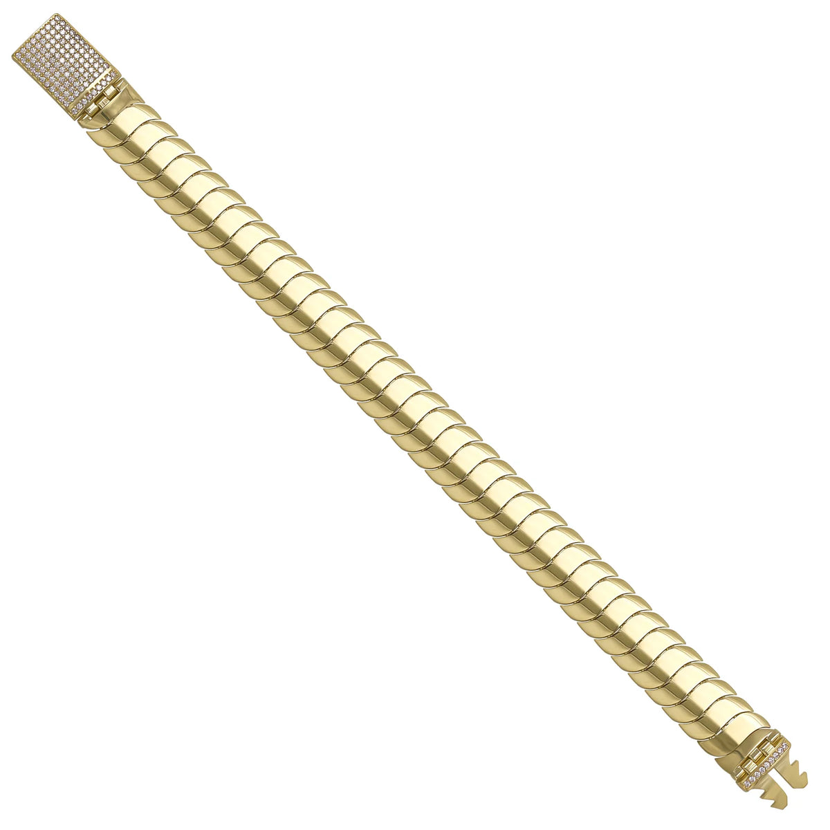 Solid gold braided bracelet, 18.17 g — shown at an angle across the frame.