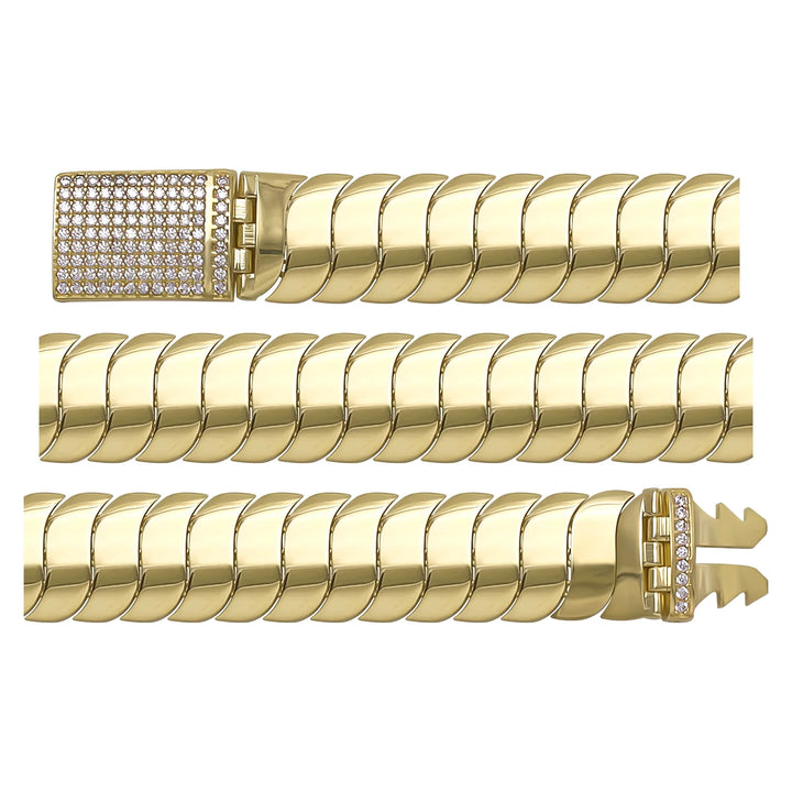 Solid gold braided bracelet, 18.17 g — shown in three rows across the frame.