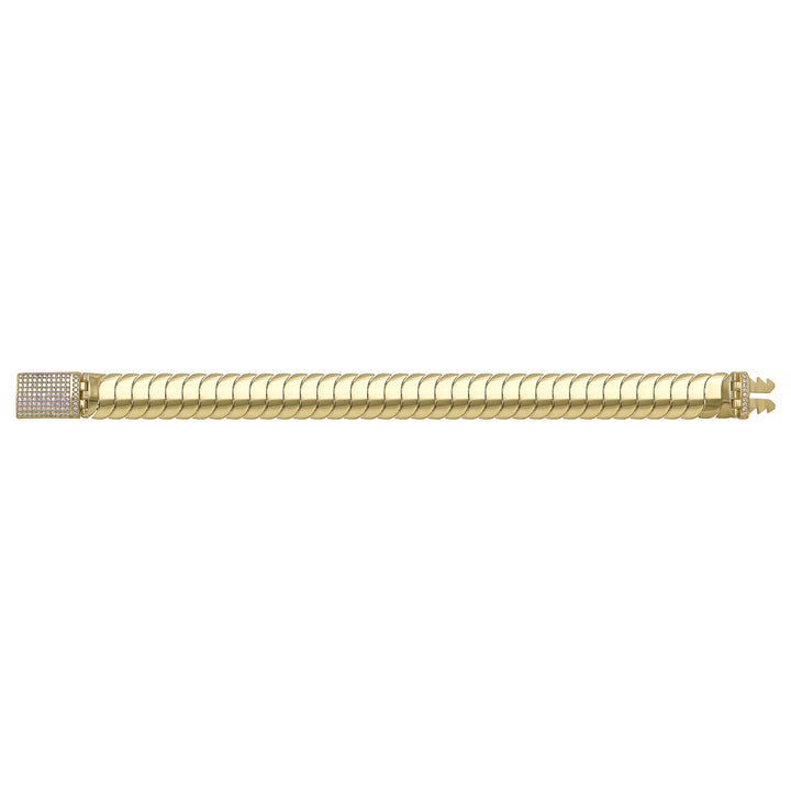 Solid gold braided bracelet, 18.17 g — shown square on a plain background.