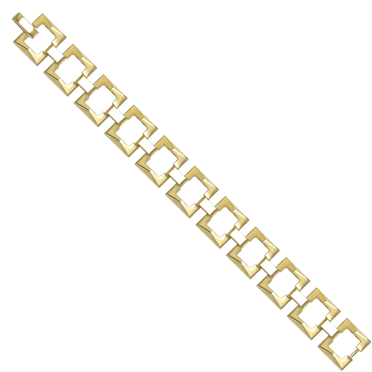 Solid gold fancy link bracelet, 18.47 g — shown at an angle across the frame.