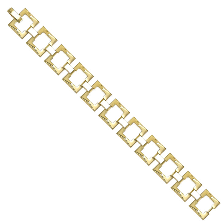 Solid gold fancy link bracelet, 18.47 g — shown at an angle across the frame.