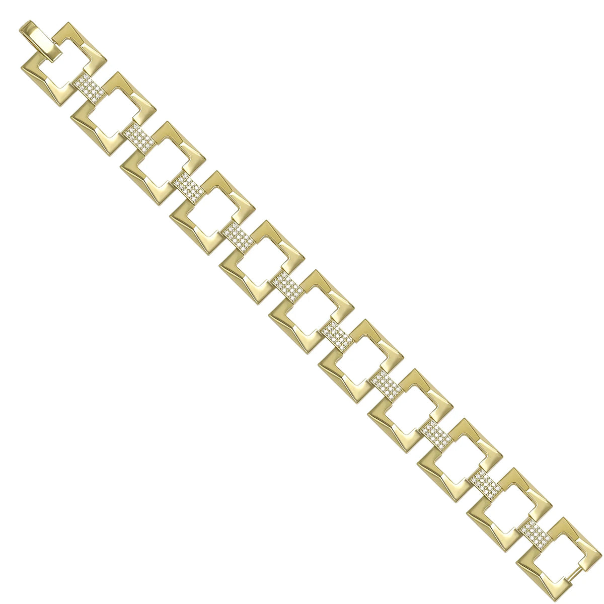 Solid gold fancy link bracelet, 23.23 g — shown at an angle across the frame.