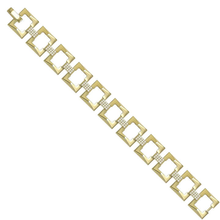 Solid gold fancy link bracelet, 23.23 g — shown at an angle across the frame.