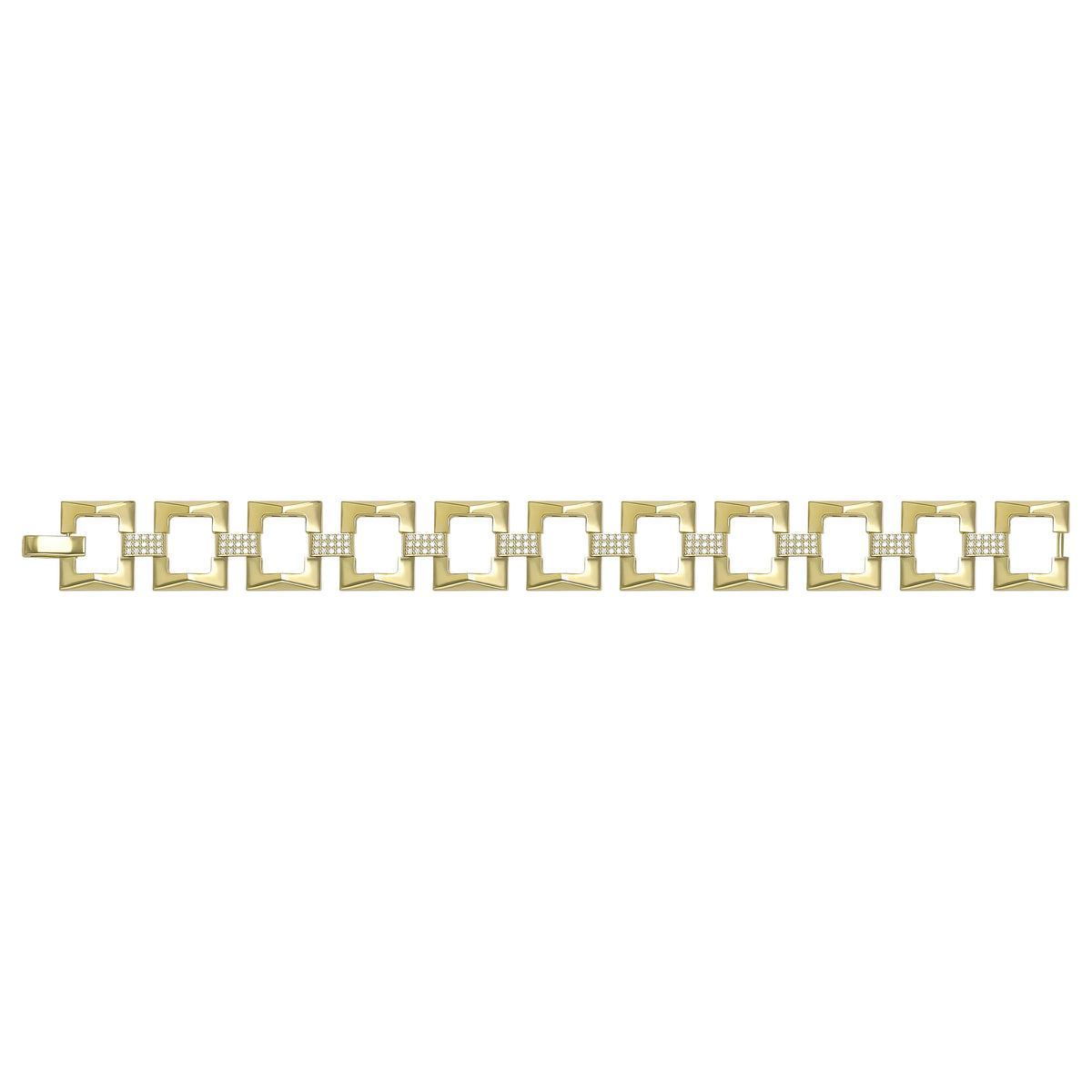 Solid gold fancy link bracelet, 23.23 g — shown square on a plain background.