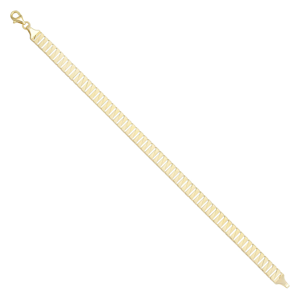 Solid gold braided bracelet, 9.80 g — shown at an angle across the frame.