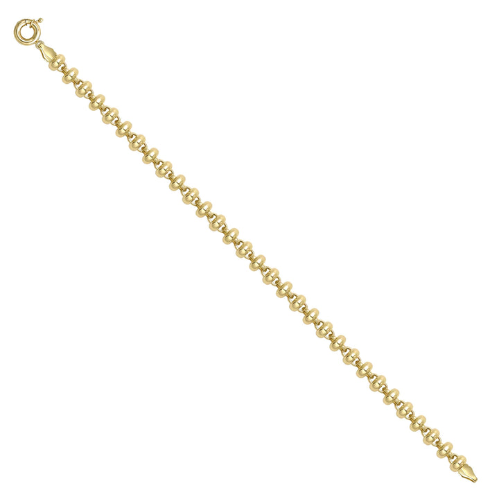 Solid gold bead bracelet, 11.03 g — shown at an angle across the frame.
