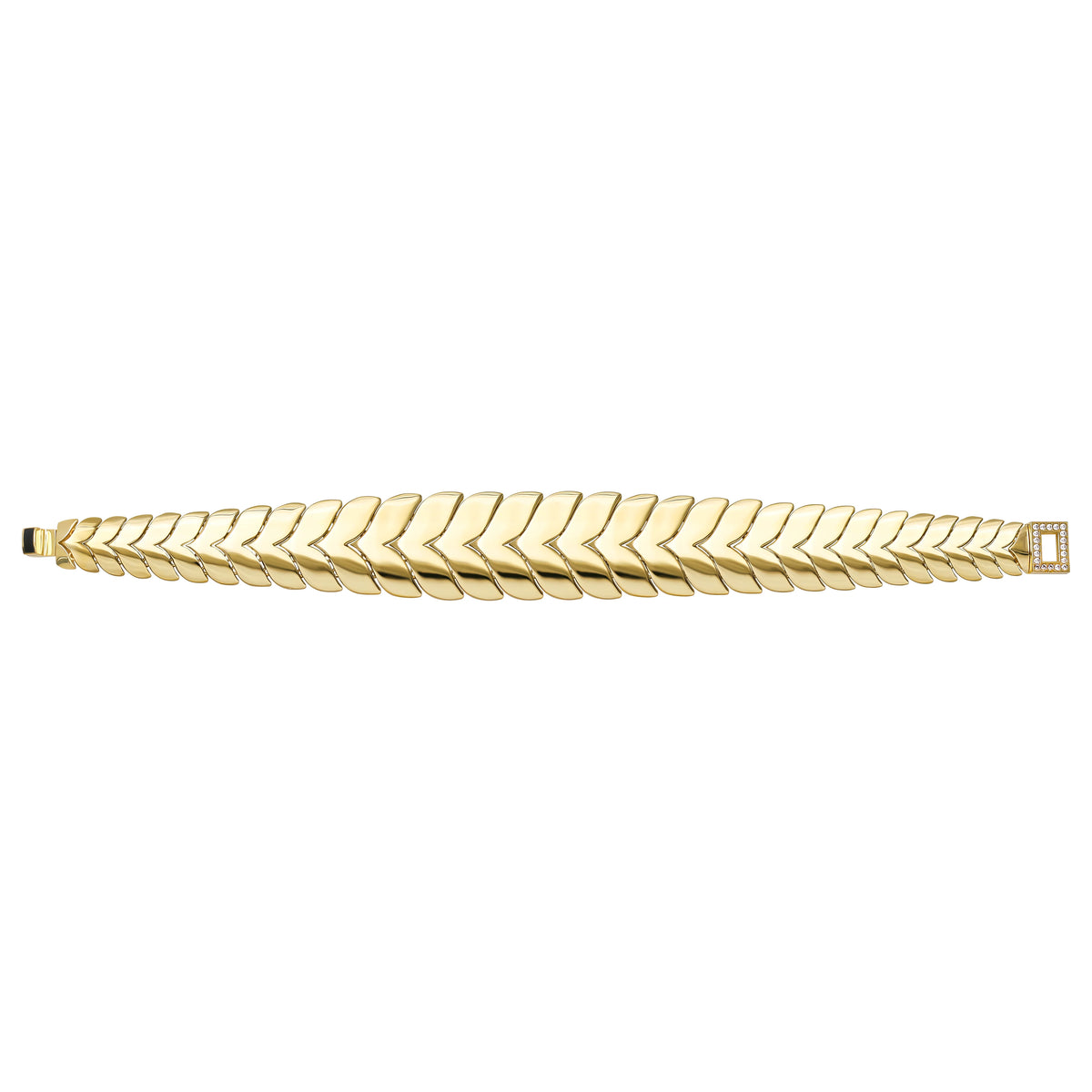 Solid gold herringbone bracelet, 29.35 g — shown square on a plain background.