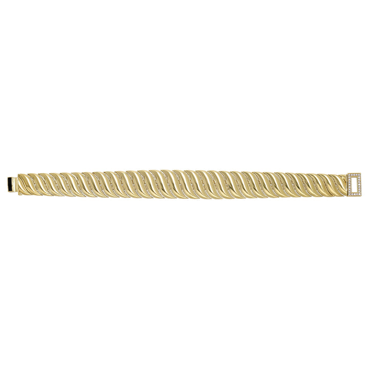 Solid gold braided bracelet, 22.75 g — shown square on a plain background.